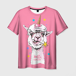 Мужская футболка Hello llamacorn - ice cream