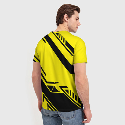 Мужская футболка Cyberpunk 2077: Yellow Samurai / 3D-принт – фото 4