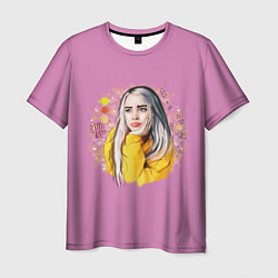 Мужская футболка Billie Eilish Pink Art