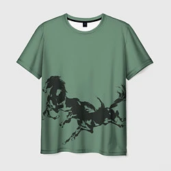 Мужская футболка Черные кони