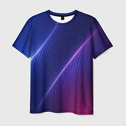 Мужская футболка Фиолетово 3d волны 2020