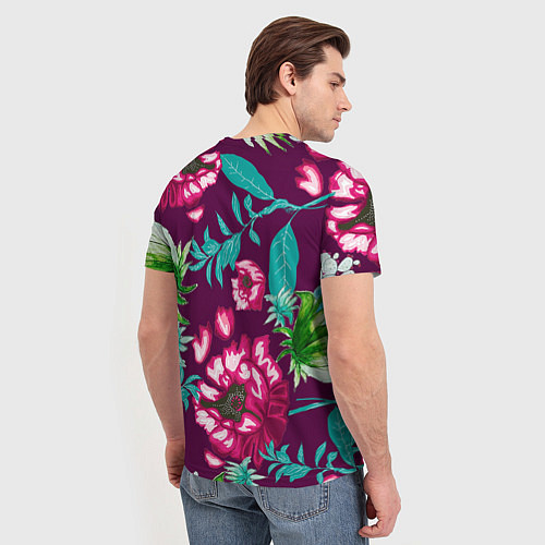 Мужская футболка Цветы / 3D-принт – фото 4
