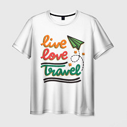 Мужская футболка Живи, люби, путешествуй