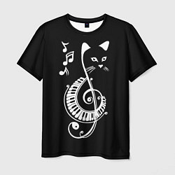 Мужская футболка Музыкальный кот