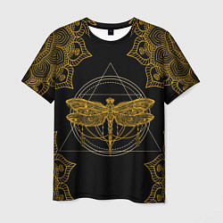 Мужская футболка Golden dragonfly