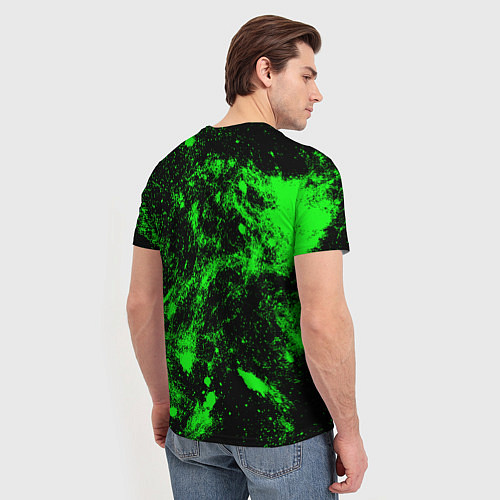 Мужская футболка Зелёная краска / 3D-принт – фото 4