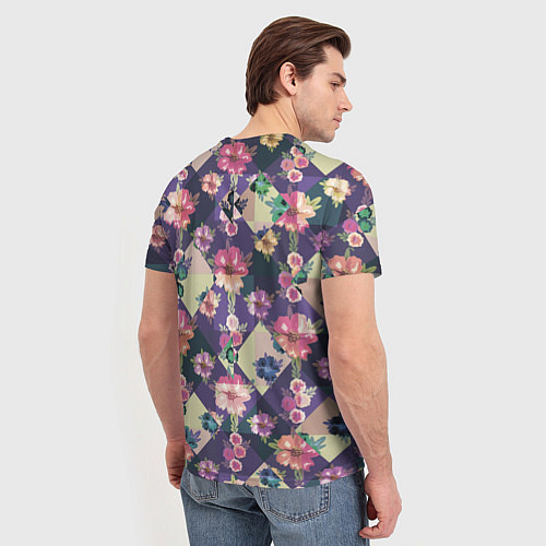 Мужская футболка Цветочный пазл / 3D-принт – фото 4