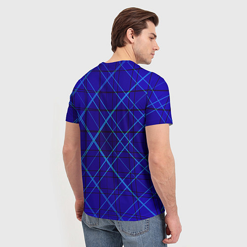 Мужская футболка Сине-черная геометрия 3D / 3D-принт – фото 4