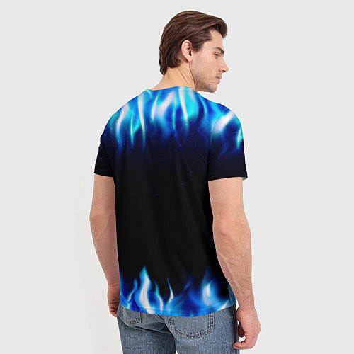 Мужская футболка Синий Огонь / 3D-принт – фото 4