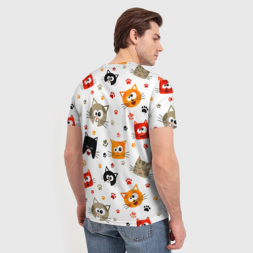 Мужская футболка Котики с лапками / 3D-принт – фото 4