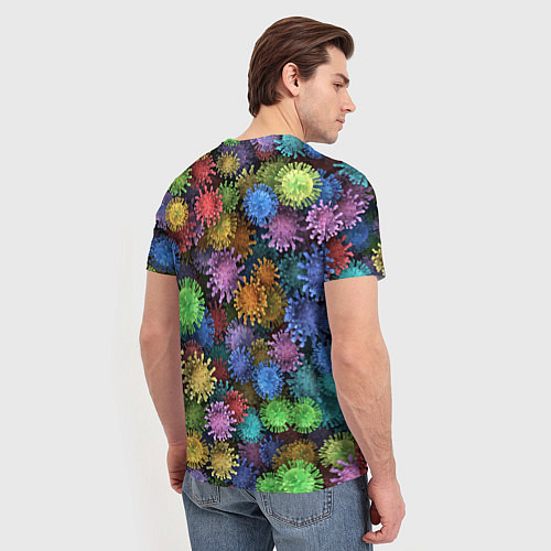 Мужская футболка Разноцветные вирусы / 3D-принт – фото 4