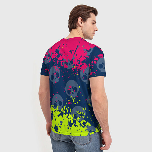 Мужская футболка Brawl Stars Leon краски / 3D-принт – фото 4