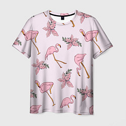 Мужская футболка Розовый фламинго