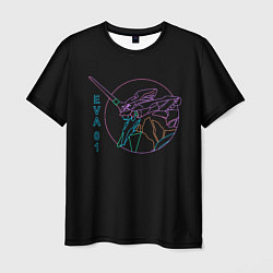 Мужская футболка Eva 01, Vaporwave, Evangelion