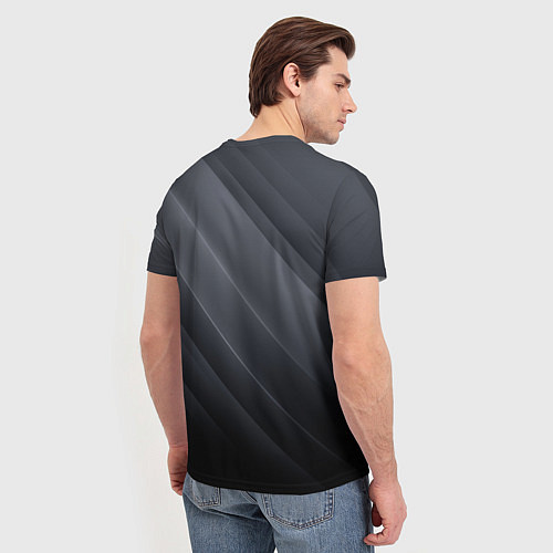 Мужская футболка GRAY WAVES / 3D-принт – фото 4