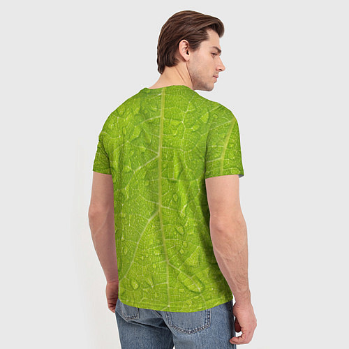Мужская футболка Листок с росой / 3D-принт – фото 4
