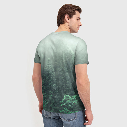 Мужская футболка Туманный лес / 3D-принт – фото 4