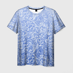 Мужская футболка Волны на голубом фоне