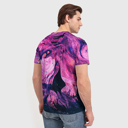 Мужская футболка Розовый разводы жидкость цвета / 3D-принт – фото 4