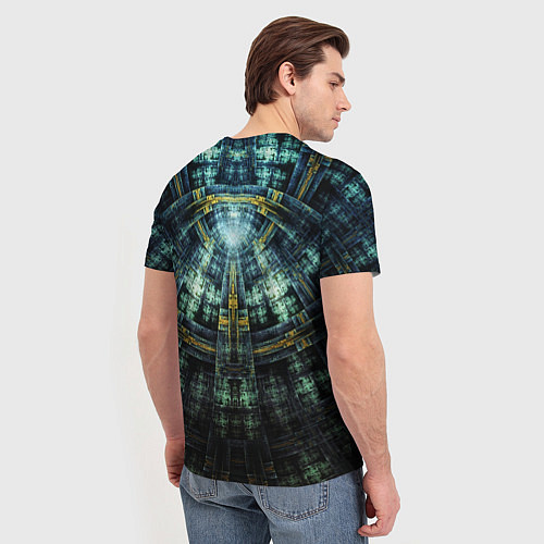 Мужская футболка Фрактал узор будущее масоны / 3D-принт – фото 4