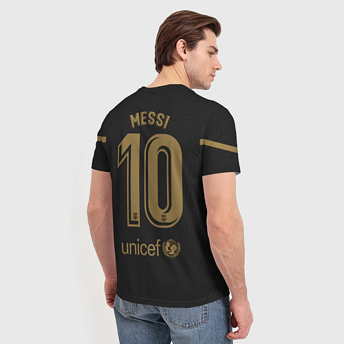 Мужская футболка Messi away 20-21 / 3D-принт – фото 4