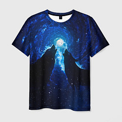 Мужская футболка Волки силуэты звездное небо