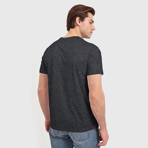 Мужская футболка Текстура черная кожа рельеф / 3D-принт – фото 4