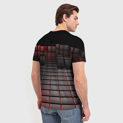 Мужская футболка КАРБОНОВЫЕ ПЛИТЫ / 3D-принт – фото 4