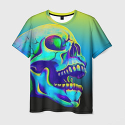 Мужская футболка Neon skull