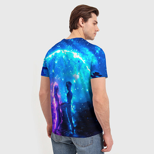 Мужская футболка Внеземная пара луна ночь / 3D-принт – фото 4