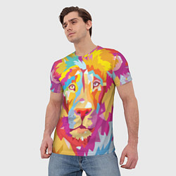 Футболка мужская Акварельный лев, цвет: 3D-принт — фото 2