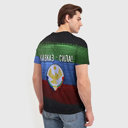 Мужская футболка Дагестан - Кавказ Сила / 3D-принт – фото 4