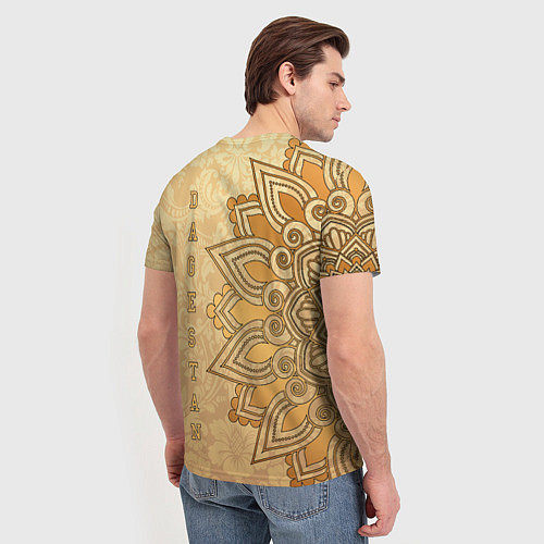 Мужская футболка Дагестан в золоте / 3D-принт – фото 4