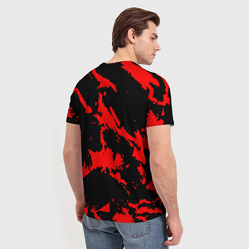 Мужская футболка Красный на черном / 3D-принт – фото 4