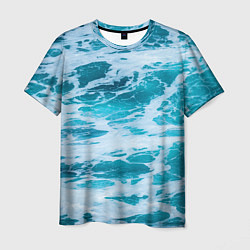 Мужская футболка Вода волны пена море