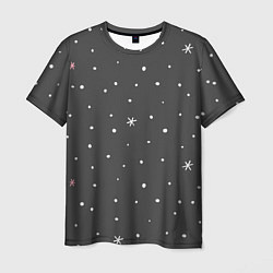 Мужская футболка Снежинки и звёзды