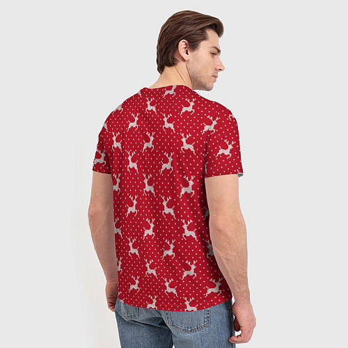 Мужская футболка Узор с оленями / 3D-принт – фото 4