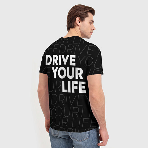 Мужская футболка Drive Your Live: white / 3D-принт – фото 4