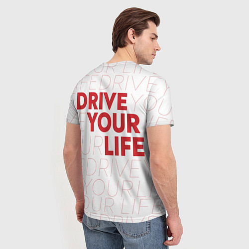 Мужская футболка Drive Your Live: Red / 3D-принт – фото 4