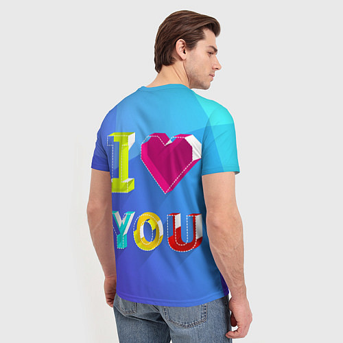 Мужская футболка I LOVE YOU / 3D-принт – фото 4