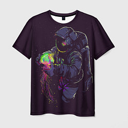 Мужская футболка Медуза и космонавт