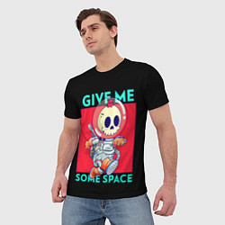 Футболка мужская Скелет космонавт, цвет: 3D-принт — фото 2