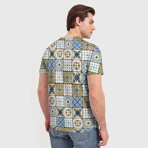 Мужская футболка Плитка, орнамент, узор / 3D-принт – фото 4
