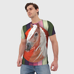 Футболка мужская Лошадь с фоном, цвет: 3D-принт — фото 2