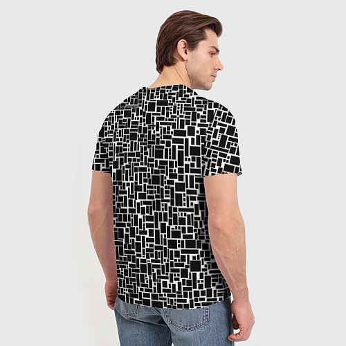 Мужская футболка Геометрия ЧБ Black & white / 3D-принт – фото 4