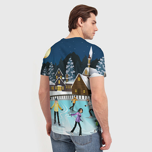Мужская футболка Рождественский каток / 3D-принт – фото 4