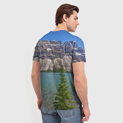 Мужская футболка Горное озеро / 3D-принт – фото 4