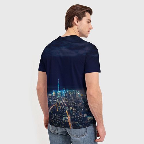 Мужская футболка Ночной город / 3D-принт – фото 4