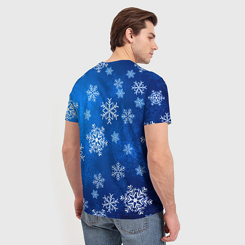 Мужская футболка Новый Год Снежинки / 3D-принт – фото 4