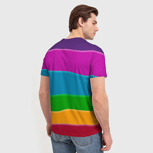 Мужская футболка Разноцветные полоски / 3D-принт – фото 4